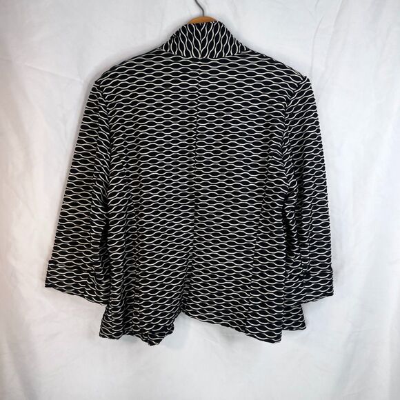 Jones Studio Textured Geometric Pattern Open Front Jacket Cardigan Size XL - Picture 2 of 10